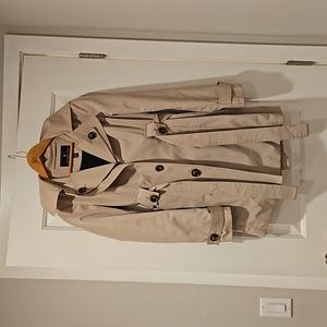 London Fog Women's Extra Small Khaki Trench Coat w/Belt and Hood